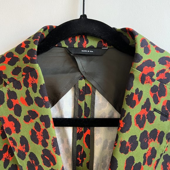 R13 The Kills Alison Mosshart green orange leopard print blazer jacket brand new - Picture 5 of 15